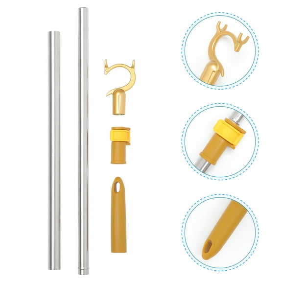WASHWEPE Clothes Reaching Pole Adjustable Length Stainless Steel Clothes Rod Daily Life 1Set