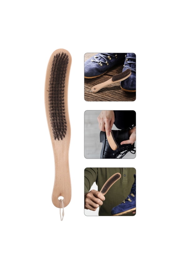Wooden Shoe Brush Laundry Brush Sneaker Cleaning Brush Anti Slip Boot Brush 1 Set Cleaning Supplies for Shoes Clothes Polishing