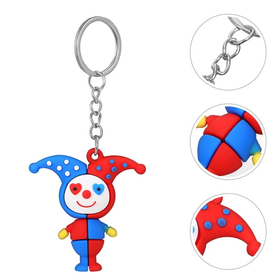FRCOLOR Clown Pendant Keychain for Hanging Keys Made of PVC Alloy Multi Color Creative Party Favors 2 Pieces