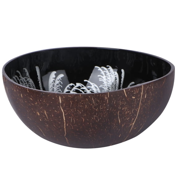 FRCOLOR Coconut Shell Bowl for Storage Use Unique Natural Design Silver Color 5 Patterns Available 3.5 Inches