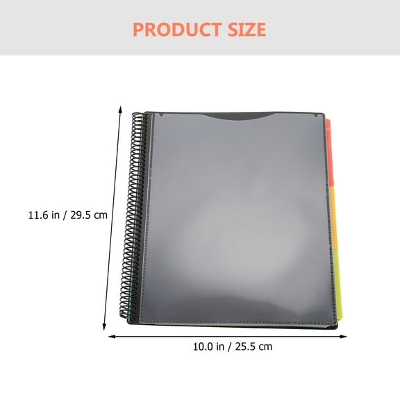 FRCOLOR Coil Notebook Folder Spiral Notebooks Expanding File Folders Office Black