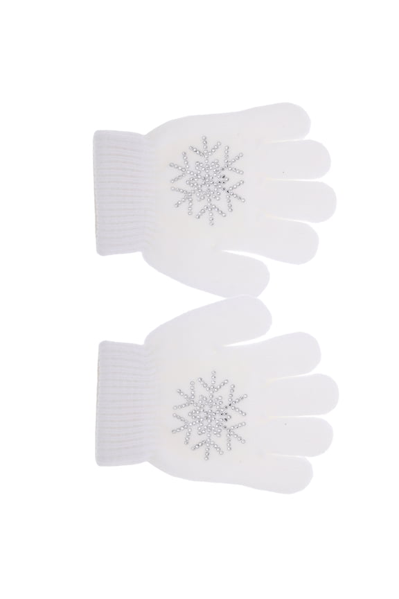 Figure Skating Gloves White Knitting Warmth Protection Practice 1 Pair