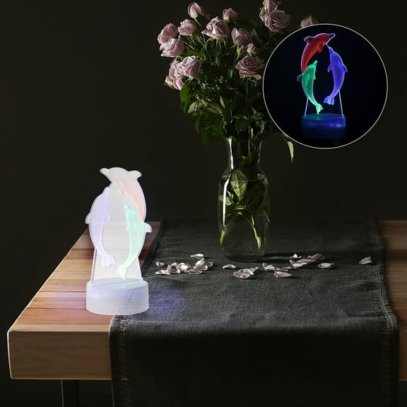 HORIALENCE Kids Animal Night Light Gradient Blue Acrylic 1Pcs 4.7X3.9X9.1In