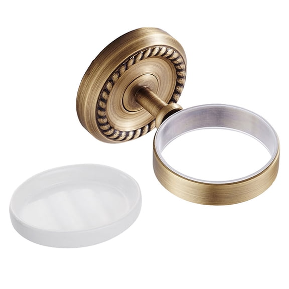 FRCOLOR Copper Bathroom Accessories Soap Dish Holder Wall Mount Antique Brass Sanitary Wares Soap Case(Archaize Twist,Single Dish)