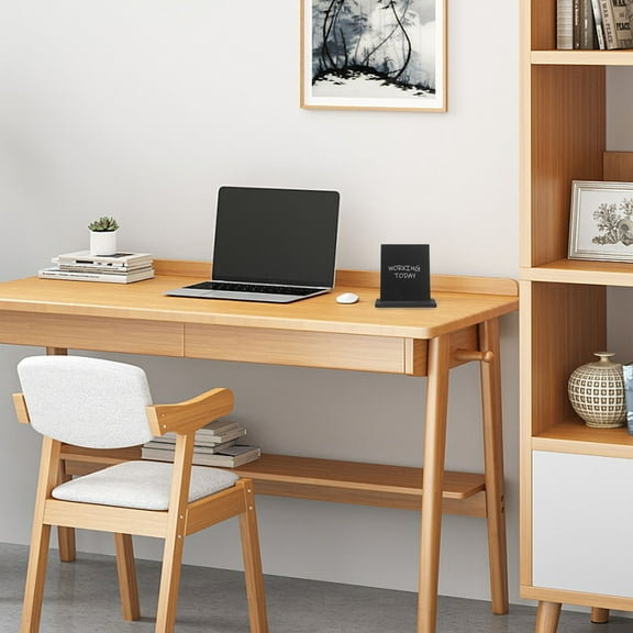 FRCOLOR Creative Mini DoubleSided Blackboard Writing Board with Solid Base for Home Decor and Events Black Timber