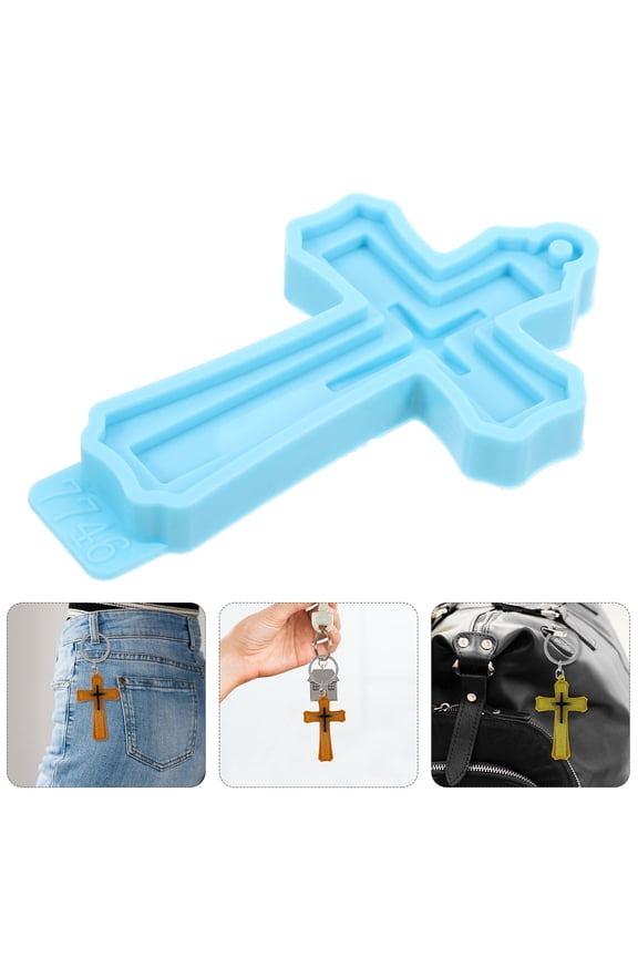 Cross Silicone Mold For Diy Crafts Keychain Resin Casting Pendant Making Crafting Supplies Jewelry Making Silicone Mold Non-Sticky Resin Craft Mold