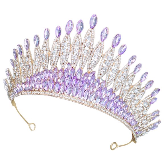 FRCOLOR Crowns for Women Wedding Bride Prom Bridal Bridesmaid Purple