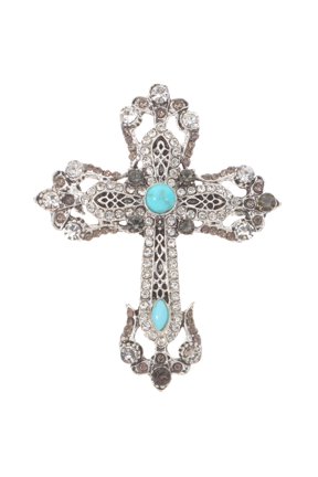 Elegant Crystal Cross Brooch for Men, Stylish Suit Accessory with Sophisticated Design