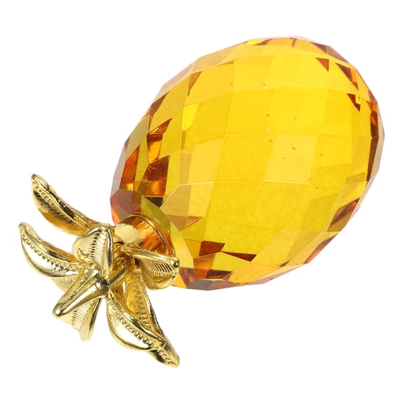FRCOLOR Crystal Pineapple Figurine Decorative Fruit Sculpture for Home Kitchen Office Tabletop Display