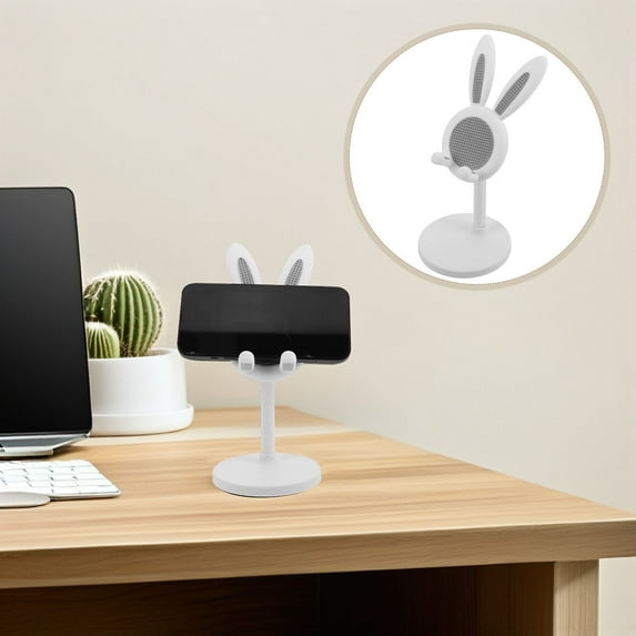 FRCOLOR Cute Bunny Phone Stand with Stable Support for Daily Plastic Adjustable Desk Accessory