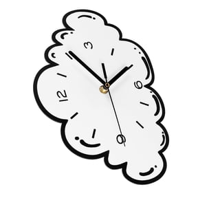 FRCOLOR Cute Cloud Wall Clock Multi Color Plastic and Acrylic Silent Home Decor for Living Room 10.5 Inch