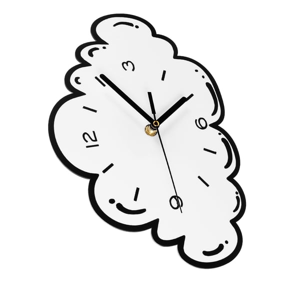 FRCOLOR Cute Cloud Wall Clock Multi Color Plastic and Acrylic Silent Home Decor for Living Room 10.5 Inch