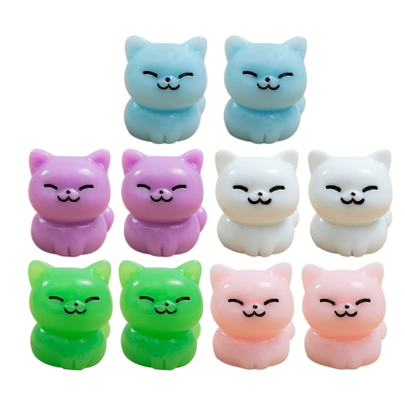 FRCOLOR Cute Miniature Animal Figurines for Garden Supplies Decor Resin Material Assorted Color 10pcs