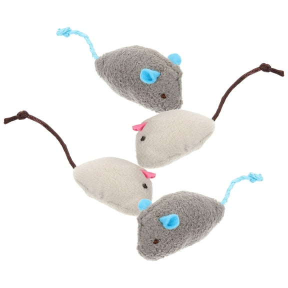 FRCOLOR Cute Mouse Shaped Cat Toy with Catnip for Indoor Cats Plush Assorted Color