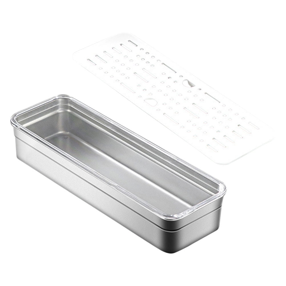 FRCOLOR  Cutlery Drawer Organizer Stainless Steel Utensil Holder Silver