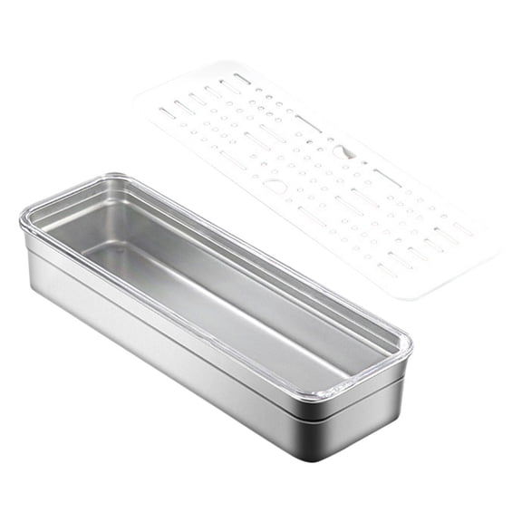 FRCOLOR  Cutlery Drawer Organizer Stainless Steel Utensil Holder Silver