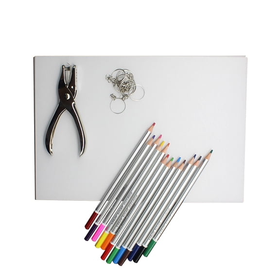 FRCOLOR DIY Heat Shrinkable Pieces for Crafting White Material 10 Sheets Great for Keyrings Jewelry Making