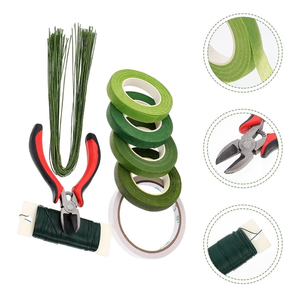 FRCOLOR DIY Making Flower Rod Wire Stems Indoor Artificial Flowers Green