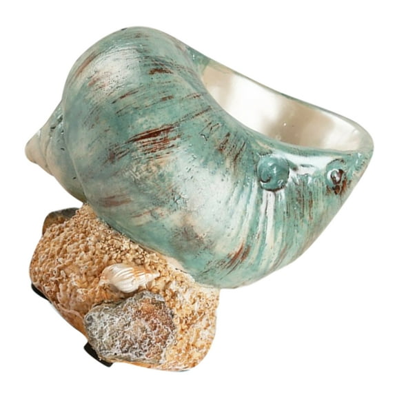 FRCOLOR Realistic Shell Statue Planter Coastal Ocean Themed Table Decor Beach House Accents for Living Room Bedroom Bathroom Display