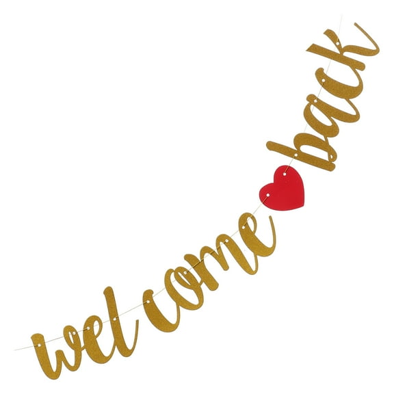 WRISTBIQUE Welcome Back Banner Gold Paper 1Set 79X5.5X0.08In