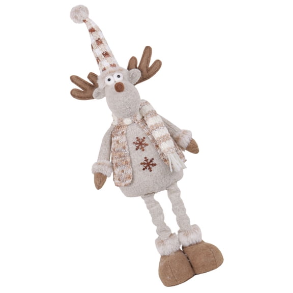 FRCOLOR Desk Figurine Stuffed Doll Metal Frame Cloth Deer with Pointed Hat for Bar Decoration 1Pcs