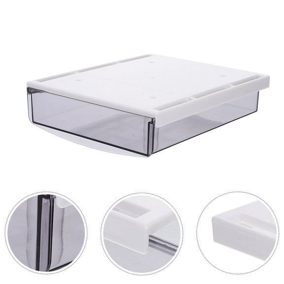 FRCOLOR Under Desk Invisible Drawer Hidden Self-Adhesive Storage Box Transparent Slide Out Drawer For Office Desk Under Table Storage Desk Storage Organizer