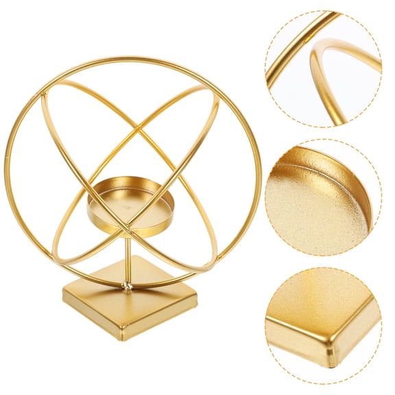 FRCOLOR  Desktop Candle Holder Adornment Candelabra Holders Jars Golden
