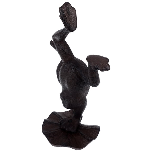 FRCOLOR Desktop Cast Iron Frog Decor  Novelty Frog Statue Decoration Household Tabletop Frog