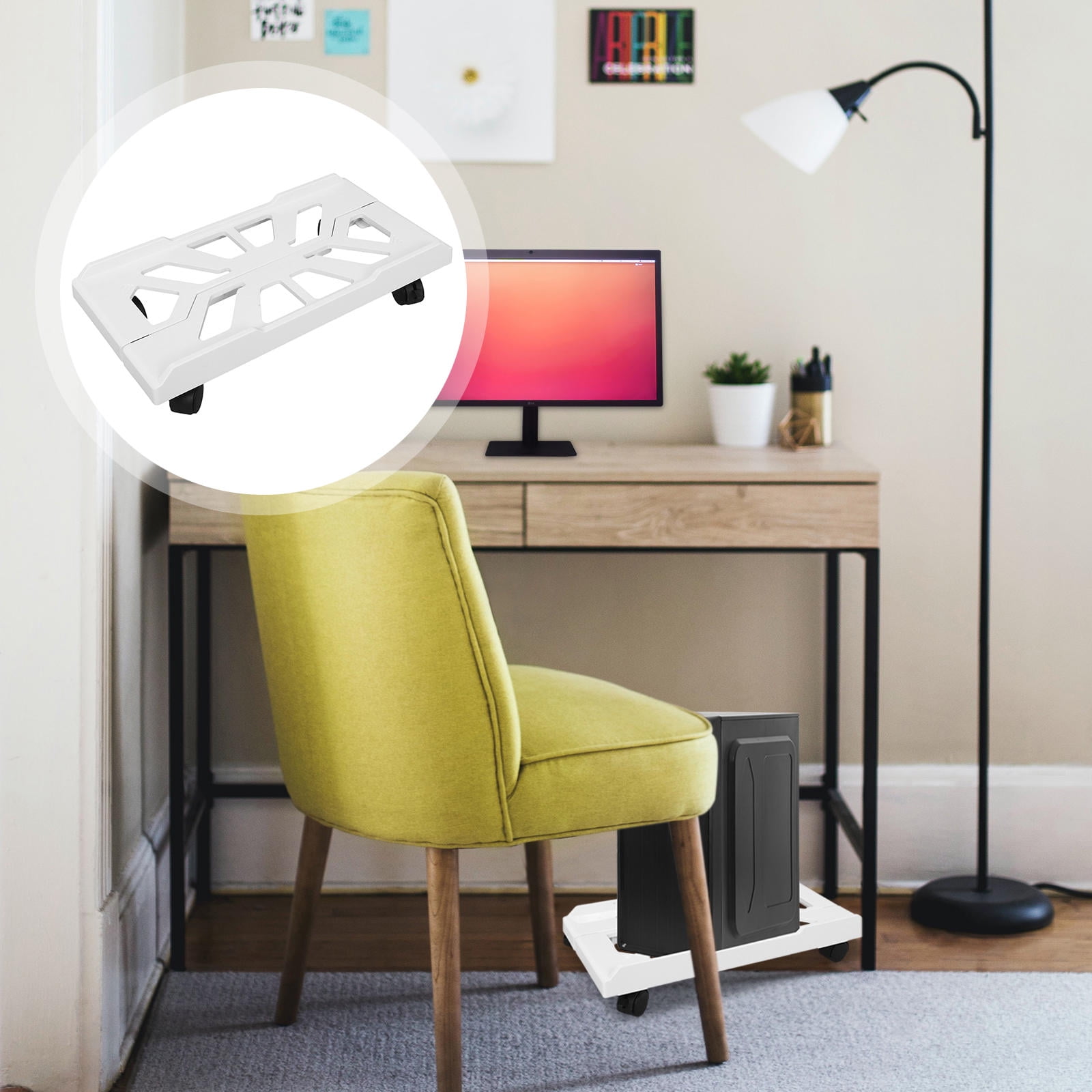 FRCOLOR Desktop Computer Bracket Base Tower Stand Work Office White ...