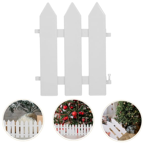 FRCOLOR Detachable White Fence Panel Christmas Tree Fence Panel Holiday Decor Prop Space-Saving Xmas Tree Base Fence Tree Fence Edge