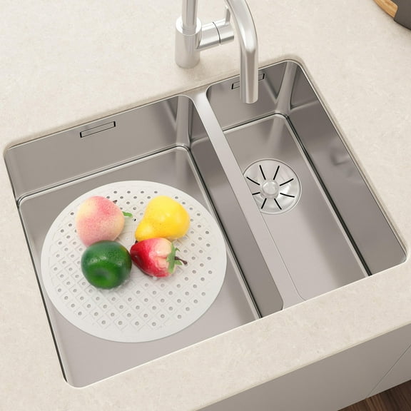 FRCOLOR Dish Drying Pad Round Drain Pad Silicone Sink Mat Drying Mat for Kitchen Counter Rubber Kitchen Sink Mat Kitchen Counter Mat Convenient Sink Mat