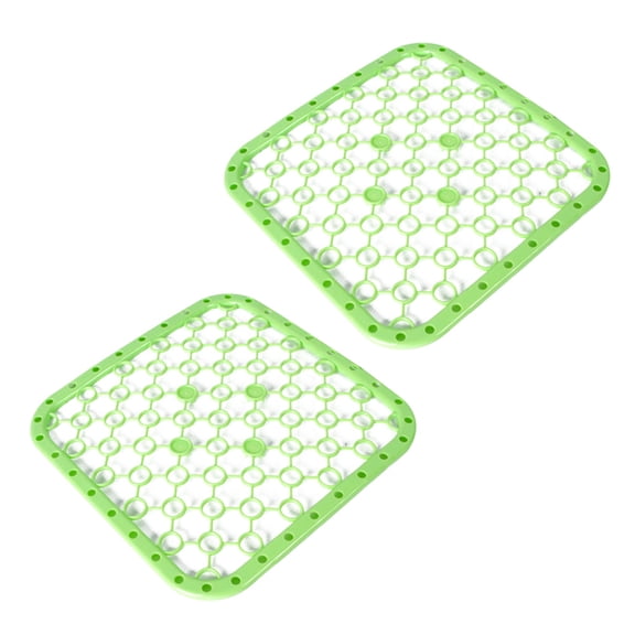 FRCOLOR Dish Mat 2 Pcs Multifunctional Drying Pad Dish Mat Fruit Veggie Drain Mat Non slip Heat Resistant Draining Pads Suitable for Home Camping Kitchen,10.24"X10.24"X0.2"