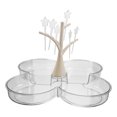 thumbnail image 1 of FRCOLOR Divided Serving Tray Multi-Functional Fruit Plate with Fork Plastic Snack Tray for Chips and Dip Veggies Snacks Fruits Candy Organizer, 1 of 8