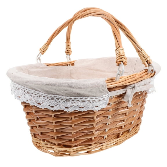 FRCOLOR  Divided Serving Tray with Lid Toy Picnic Basket Shopping Travel