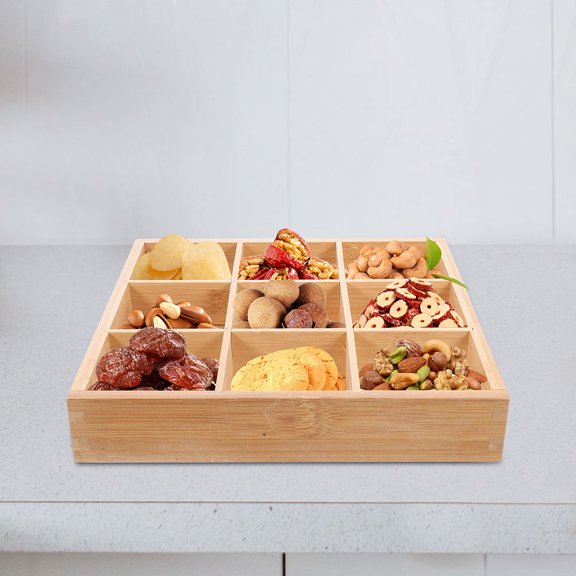 FRCOLOR Divided Snack Tray Side Dish Natural Style Tea Bag