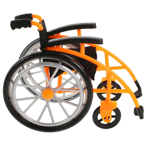 FRCOLOR-Dolls Wheelchair And Crutches Mini Foldable Wheelchair Model Pretend Play Crutches Toys Accessories For Wrestling Action Figures