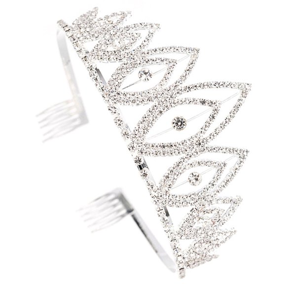 LABSERRON Wedding Crown For Bride Rhinestone Headpiece Metal 1Pack 4.8x2.4in