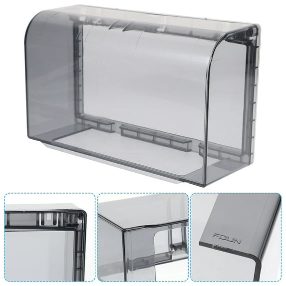 FRCOLOR Double 86 Type Waterproof Outlet Box Cover Adhesive Bathroom Switch Socket Protector for Home Black