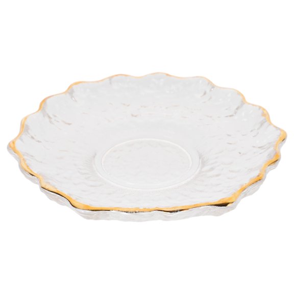 FRCOLOR Drink Coaster Glass Flower Shaped Cup Mat Clear Decorative Coaster Table Protection of Home