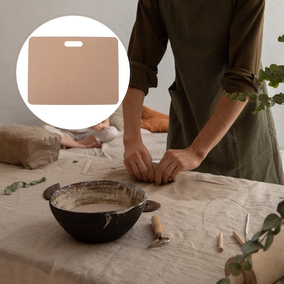 FRCOLOR Durable Chocolate Density Board Pottery Making Mat for Clay Craft and Pottery Techniques 29.5x19.7 inches