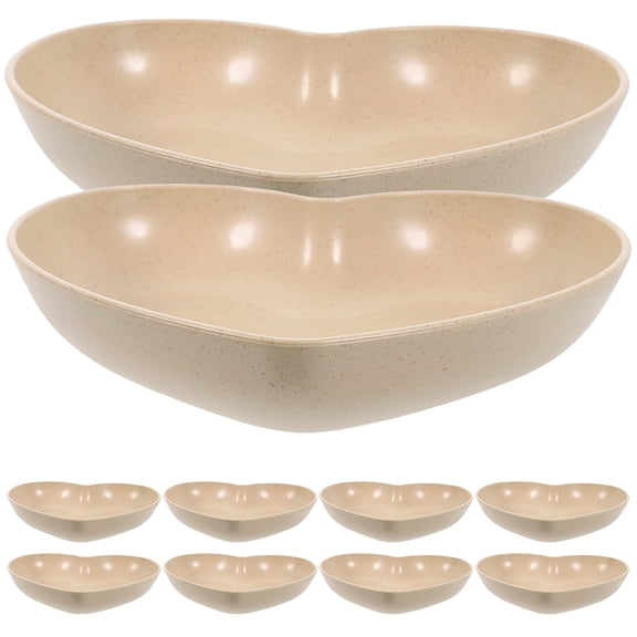 FRCOLOR Durable Heart Shaped Reptile Feeding Tray with Smooth Surface for Kitchen Use Beige 10Pcs