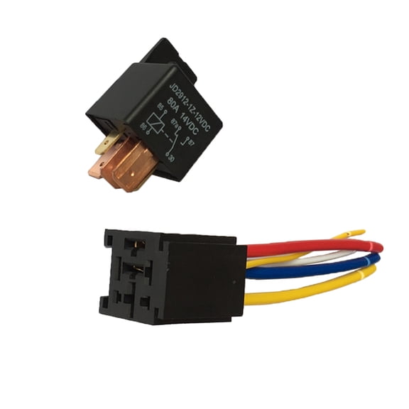 FRCOLOR Durable Relay Socket Base Holder Auto Mini Relay 5 Pin 12V 80A Relay Universal Relay for Auto Car (Black)