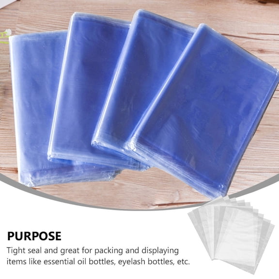 FRCOLOR Durable Transparent PVC Heat Shrink Bags for Wrapping and Sealing Essential Oils and Bottles 200pcs