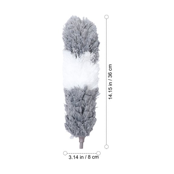 FRCOLOR Telescopic Dust Duster Set for Ceiling and Hard-to-Reach Areas, 36x8cm, Grey, Lightweight Cleaning Tool
