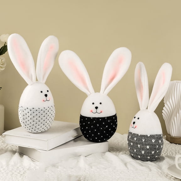 FRCOLOR Easter Plush Rabbit Stuffed Animal Small Bunny Doll for Easter Spring Decoration