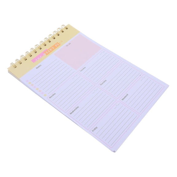 FRCOLOR Yellow Planning Pads for Home and Office Use, Elegant Design, Smooth Writing Paper, 6-Week Planner, 70 Sheets