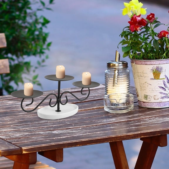 TAILTOSS European Candlestick Crafts Ceramic Black 1Set Living Room Decoration