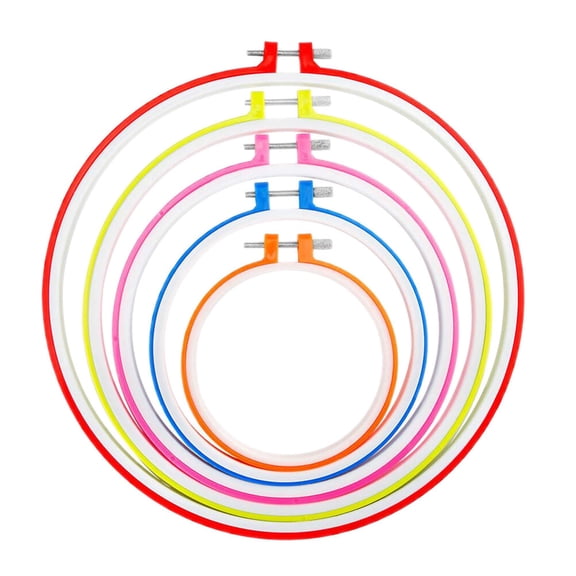 PAMINGONO DIY Craft Embroidery Circle Frame Plastic 5Pcs 7.8In