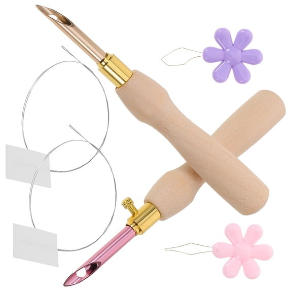 FRCOLOR Punch Needle Kit for Crochet with Assorted Color Needles Suitable for Wool and Fabric Crafting 1 Set