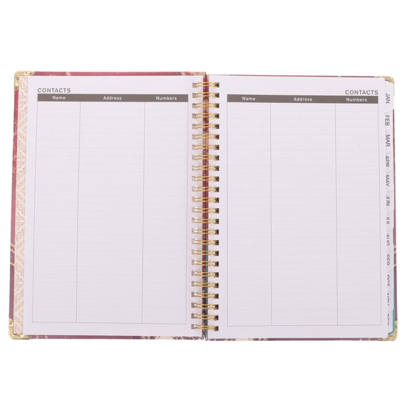 LABSERRON Spiral Planner Pink Notebook with Elegant Cover and No Ink Bleed